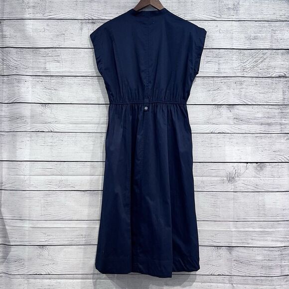 Free Assembly Midi Shirt Dress Short Sleeves Small Cotton Casual V Neck - Picture 3 of 11